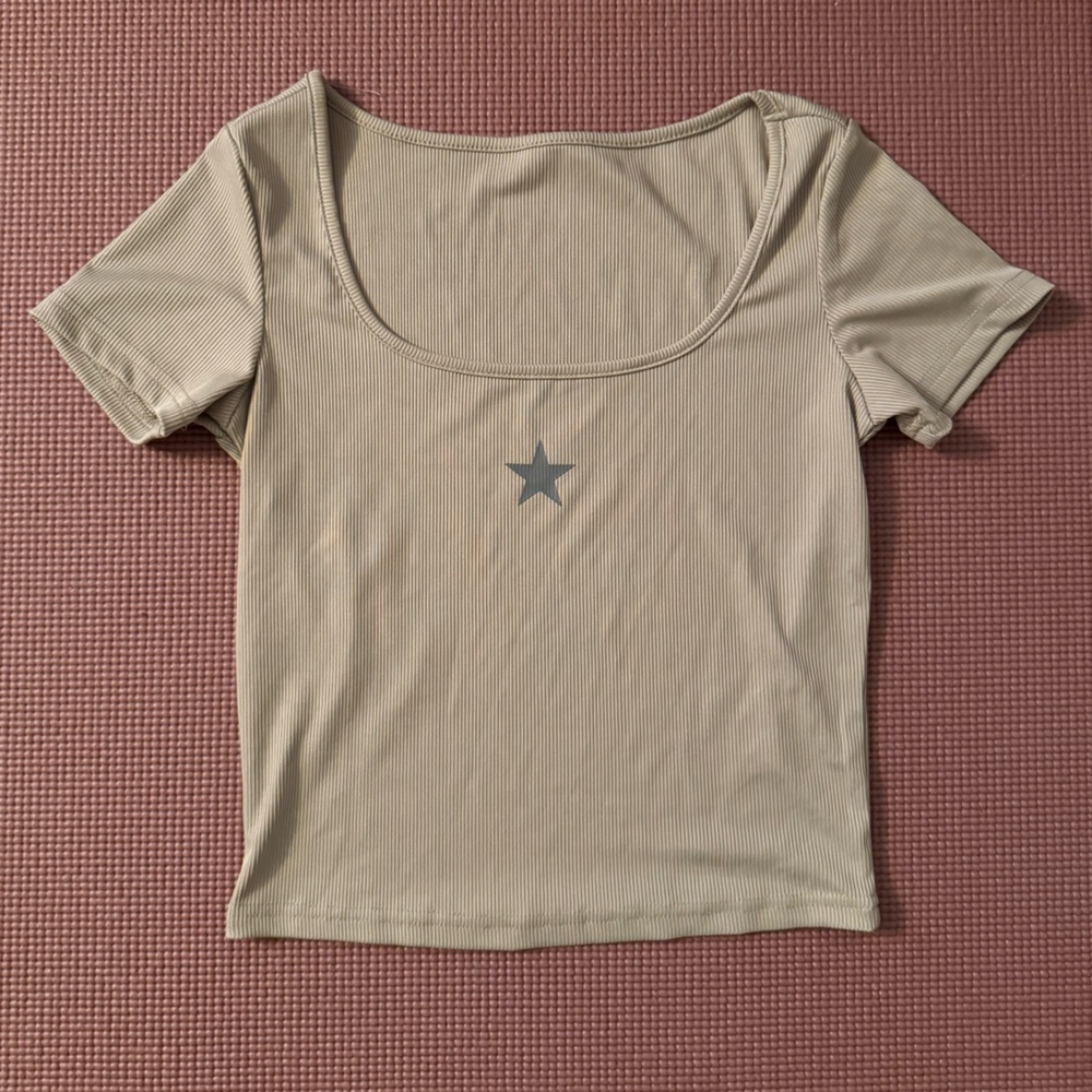 Beige Tube Top with Star Detail
